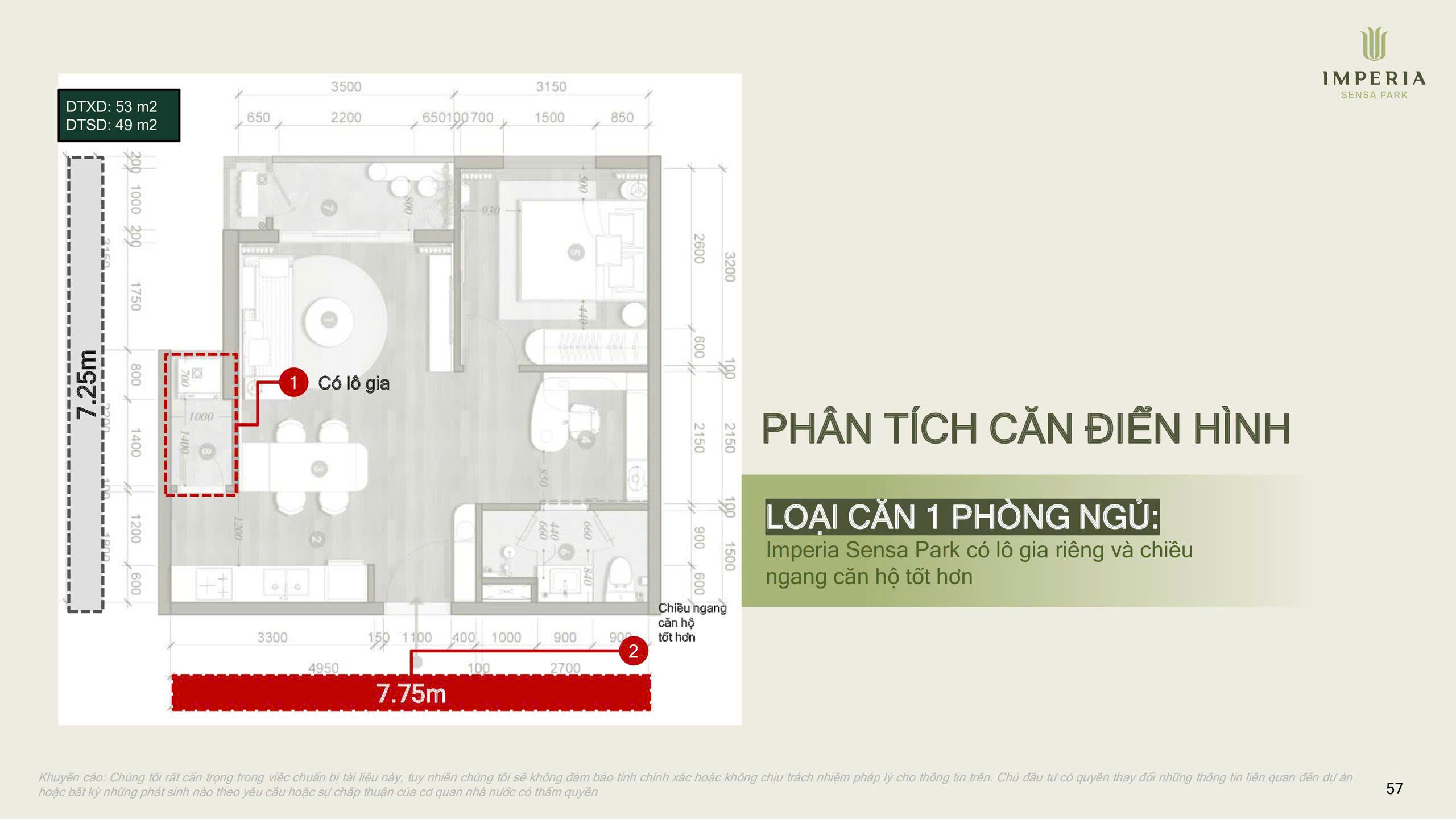 Thông tin căn hộ 2PN 1WC